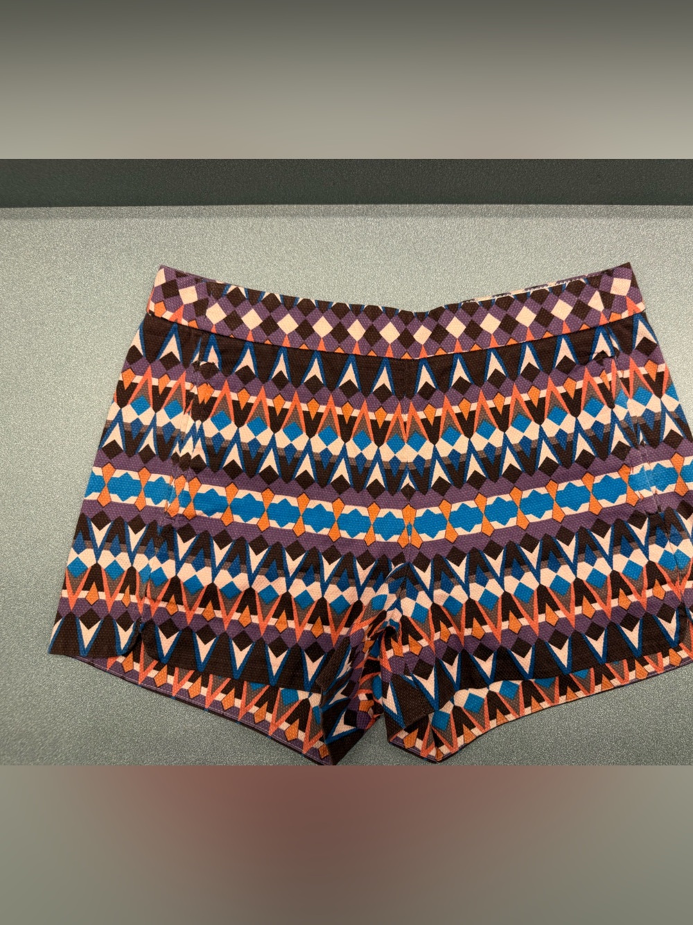 J. Crew Purple, Brown, Blue Geometric Skirt